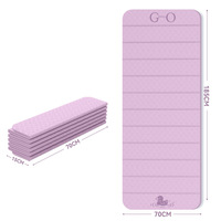 Tapis de yoga TPE personnalisé avec logo, antidérapant, écologique, pliable, portable, pour la gym, le Pilates, avec sangle