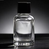 Bouteille diffuseur en verre transparent rond avec bouchon à vis et bâtonnets parfumés