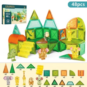 48Pcs <span class=keywords><strong>J042</strong></span> Trẻ Em Của Giáo Dục Đồ Chơi Động Vật Rừng Từ Xây Dựng Khối Miếng Nhựa Cho Trẻ Em Vui Chơi - Product Image 2