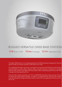 Base E-FIX con Módulo de Radio de 5 Vatios, Cobertura de 15 km, Base Potente para Equipos de Medición RTK Precisos - Product Image 2