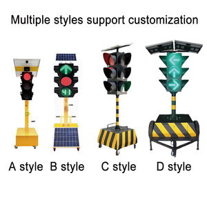 Feux de signalisation routière mobiles temporaires de type A 200/300 mm, feux de signalisation LED pour travaux routiers, sans fil, solaires, portables - Product Image 5