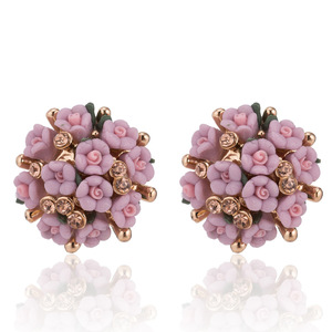 <span class=keywords><strong>Orecchini</strong></span> di fiori di rosa di <span class=keywords><strong>argilla</strong></span> placcati oro di alta qualità gioielli <span class=keywords><strong>orecchini</strong></span> di fiori di <span class=keywords><strong>argilla</strong></span> <span class=keywords><strong>polimerica</strong></span> fatti a mano bohémien per le donne - Product Image 2