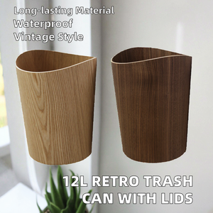 Precio de Fábrica, Cubo de Basura de Madera de Doble Capa de 12L, Color Retro, Duradero, a Prueba de Insectos, para Almacenamiento en el Hogar y la Oficina - Product Image 5