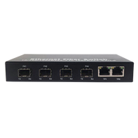 Convertidor de Medios SFP de Alta Velocidad, Switch de Red Gigabit Ethernet, 4 SFP + 2 RJ45, Switch de Fibra Óptica, Convertidor de Medios de Fibra Óptica