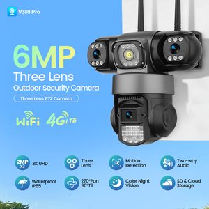 Veezoom Wifi 6MP PTZ camera an ninh với ba ống kính không dây đầy màu sắc tầm nhìn ban đêm được xây dựng trong mic Tính năng theo dõi chuyển động của con người - Product Image 2