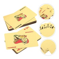 Cartes de poker en plastique noir imperméables et résistantes à la flexion, avec grille dorée et feuille d'or, cartes de jeu de société de luxe plaquées or, vente en gros