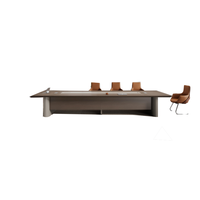 Table de réunion de bureau convertible personnalisée pour salle de réunion, hôtel et école, bureau commercial moderne en bois massif de grande taille