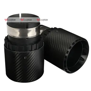 Customized Logo Matte Black Carbon Fiber Aluminium Alloy SUS304 Exhaust Tip Straight Edge Muffler Tips for CX 5 Tail Pipe Ends