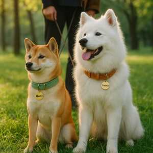 Collar de perro de cuero con etiqueta de nombre personalizada, diseño Floral de porcelana, accesorio ajustable para mascotas Interior acolchado suave - Product Image 3