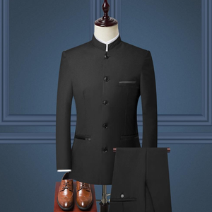Printemps et automne nouveau costume pour hommes Version coréenne minceur Zhongshan robe robe costume <span class=keywords><strong>ensemble</strong></span> <span class=keywords><strong>trois</strong></span> pièces <span class=keywords><strong>ensemble</strong></span> - Product Image 5