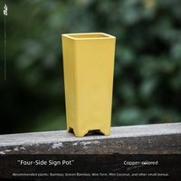 Pot carré respirant en résine écologique durable pour orchidées, auto-arrosant, type bambou, avec trous de drainage, pour rebord de fenêtre