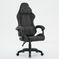 Chaise de bureau inclinable à 135 degrés, réglable, en tissu, pour adultes, avec appui-tête et coussin, vente en gros