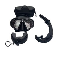 Masque de plongée étanche pour adulte avec verres en verre trempé, double fenêtre, équipement de plongée en silicone, valve de purge pour tuba sec et étui rigide