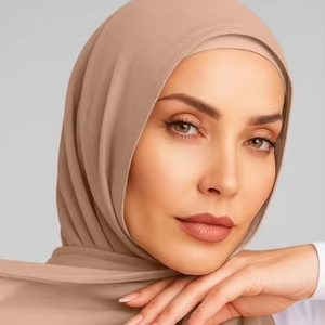 Hijab modal de alta calidad de verano 2025, diseño minimalista ligero y cómodo con costuras altas imprescindibles para musulmanes - Product Image 1