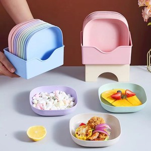 Petit plat en paille de blé pour restes, fruits secs et os, usage domestique - Product Image 2