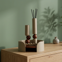 Ensemble de brûleurs à bakhoor en métal moderne, porte-encens décoratif avec plateau rond, décoration d'intérieur, aromathérapie, centre de table pour le Ramadan