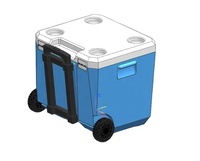Glacière pour vin et glace en plastique, pour le camping, à la mode, avec roue et chariot, boîte de poitrine