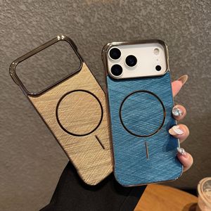 Funda magnética delgada para teléfono con anillo para Apple 17, funda protectora sin bordes para iPhone 16 Pro Max, funda rígida chapada en oro - Product Image 2