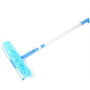 Nettoyeur de vitres tout-en-un à long manche de 14 pouces avec raclette en caoutchouc pour fenêtre combinée rondelle en microfibres permettant un nettoyage <span class=keywords><strong>efficace</strong></span> - Product Image 2