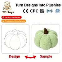Peluche Citrouille 11-30cm en Coton Doux, Mignonne, Thème Récolte, pour Décoration d'Intérieur et Présentation sur Étagère, OEM