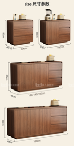 Solid Wood Mid-Century Modern Light Luxury High-End Multifunctional <strong>Sideboard</strong> Rounded Corners <strong>for</strong> Living Room <strong>Kitchen</strong> Home Use - Product Image 6