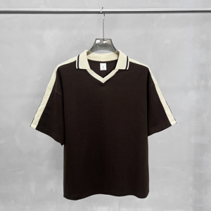 T-Shirt <span class=keywords><strong>Polo</strong></span> Vintage da Uomo in Maglia Waffle, Vestibilità Ampia, Manica Corta, Stile Casual - Product Image 5