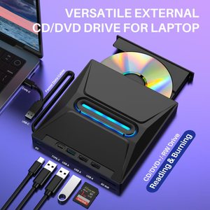 Lecteur de disques optiques externe USB 3.0 portable, lecteur/graveur de CD/DVD, lecteur de disques mince pour ordinateur portable, ordinateur de bureau, <span class=keywords><strong>Windows</strong></span> <span class=keywords><strong>XP</strong></span>, 7, 8.1, <span class=keywords><strong>10</strong></span>, 11 - Product Image 5