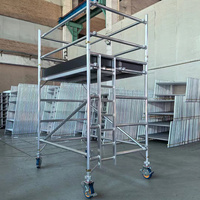 Tour d'échafaudage mobile en aluminium réglable pour l'installation et la décoration de plafonds