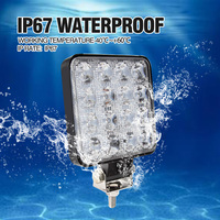 Lampe de travail étanche à LED, 4 pouces, 48W, 12V, 24V, Spot carré, lampe de travail pour véhicule tout-terrain, 4x4, remorque, moto, voiture, camion, SUV