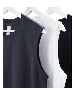 Camiseta sin Mangas de Algodón 100% Tejido, Transpirable, de Secado Rápido, Ecológica, Estilo Americano, Holgada, para Hombre, 230g - Product Image 1