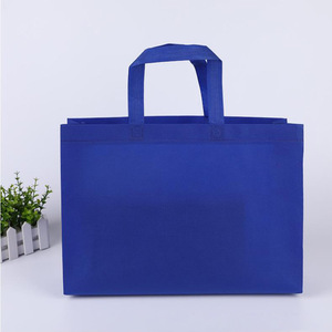 Sac à provisions plat non tissé d'épicerie recyclable imprimé de logo personnalisé d'usine fourre-tout en tissu non tissé recouvert de film pour supermarché - Product Image 3