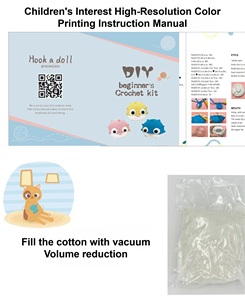 Kit d'apprentissage DIY en laine <span class=keywords><strong>crochet</strong></span>ée à la main, 2 pièces, nouveau, style adorable Poisson-globe anglais, pour les 7-12 ans et 12 ans et plus - Product Image 5