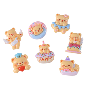 Accessori in resina fai da te a forma di orsetto per gioielli, colla, fermagli per capelli, fasce e patch - Collezione caoh Cute Food Play - Product Image 4