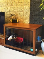 Cage pour chien en acier avec cadre en bois, solide et luxueuse, pour extérieur, avec bac à litière, pour Shiba Inu, chiens de grande, moyenne et petite taille