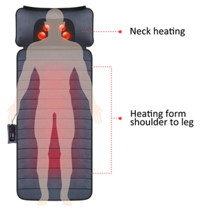 Bed Elektrische <span class=keywords><strong>Massage</strong></span> Matras Kussen Kussen <span class=keywords><strong>Shiatsu</strong></span> Full Body Warmte Trillingen Verstelbare <span class=keywords><strong>Massage</strong></span> Matras - Product Image 2