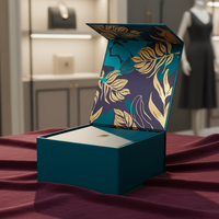 Boîte cadeau magnétique noire de luxe avec logo personnalisé, boîte d'emballage rigide pliable recyclable avec couvercle magnétique en fer
