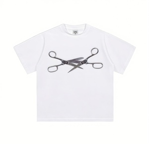 เสื้อยืดสตรีทแวร์พิมพ์ลายทรงหลวมผ้าฝ้ายแท้ 100% กันยับ น้ำหนัก 240 GSM สำหรับผู้ชาย รับผลิตตามสั่งขายส่ง - Product Image 3