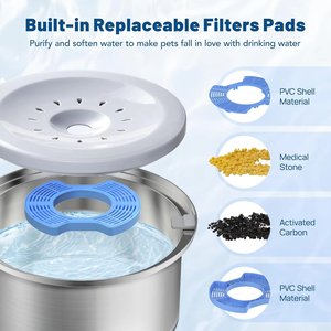 4L grande capacité sans déversement flottant chien bol d'eau chien bol d'eau lente en acier inoxydable chien bol d'eau distributeur buveurs - Product Image 2