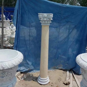 Trụ Đá Sợi Thủy Tinh Màu Be Ai Cập Trụ Đá Thiết Kế Đơn Giản Cột Đá Cẩm Thạch Đặc Với Thủ Đô Corinthian - Product Image 1