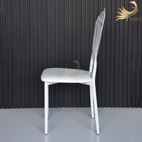 Chaises de salle à manger modernes minimalistes en métal blanc durable, chaises de banquet, salle de mariage, meubles de jardin en fer forgé, salon