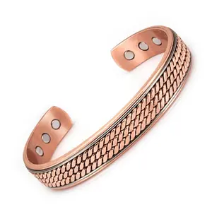 OEM Custom Fashion Magnetic Bangle Healing Magnetic Pure Copper Bangles For Men