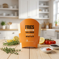 Boîte à frites en papier facile à tenir, logo personnalisé, emballage jetable pour la restauration rapide