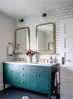Étagère de style nordique avec miroirs à cadre métallique, en métal, avec crochets, décoration murale pour la maison