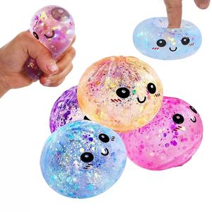 Botu 12 pièces/boîte Jouets Squishy en forme de boulettes de maltose, Jouet sensoriel anti-stress, Jouets Squishy à presser scintillants en forme de boulettes - Product Image 3