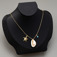 Nuevo Collar Clásico de Moda con Colgante de Concha y Estrella de Mar, Chapado en Oro, Serie Océano, para Mujer, Ideal para Fiestas