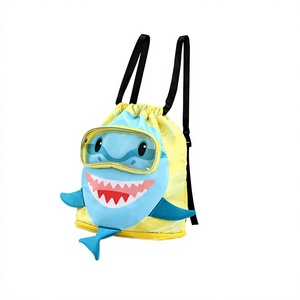 Bolsa de Natación Impermeable para Niños, de Gran Capacidad, con Separación para Ropa Seca y Mojada, con Cordón, Diseño de Tiburón - Product Image 1
