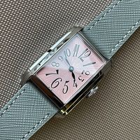 Montres de couple assorties pour femmes, mouvement Miyota GL22, cadran rose, boîtier carré 34 mm, quartz, vente en gros, logo personnalisé OEM ODM.