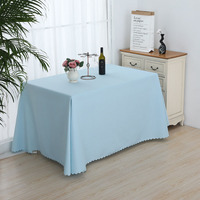 Tafellinnen Groothandel Op Maat Effen Kleur 100% Polyester Ontwerp Effen Kleur Hotel Party Woonkamer Tafelkleed Tafelkleden