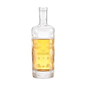 <span class=keywords><strong>La</strong></span> botella <span class=keywords><strong>de</strong></span> vidrio Queen Drink <span class=keywords><strong>de</strong></span> 700ml más vendida, con tapa para Vodka forma plana, whisky, Ron O Tequila en discotecas y bares - Product Image 1