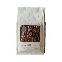 Sachet d'emballage de café refermable avec fermeture éclair, personnalisé avec logo imprimé, 250g, résistant à l'humidité, pour garder la fraîcheur